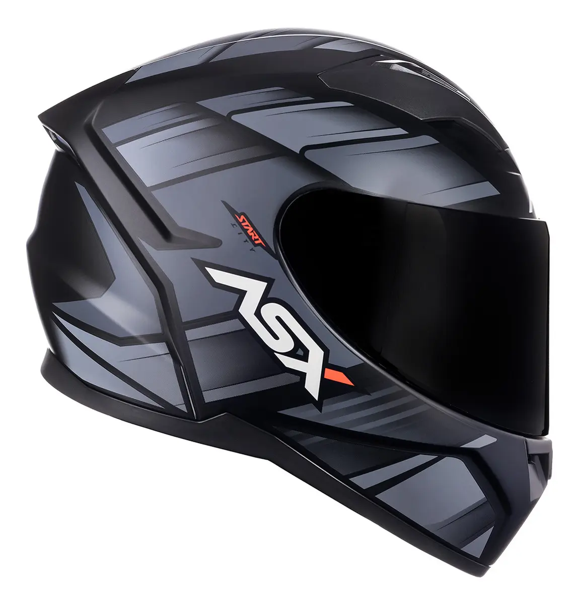 Capacete ASX City Start fosco preto e cinza