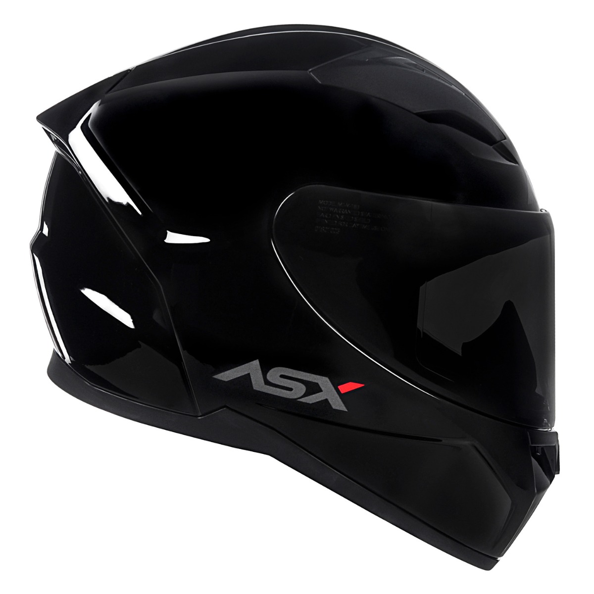 Capacete ASX City Solid preto brilho com viseira cristal